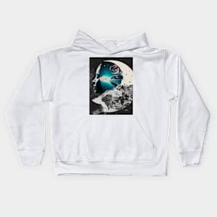 Collage Moon Face Kids Hoodie